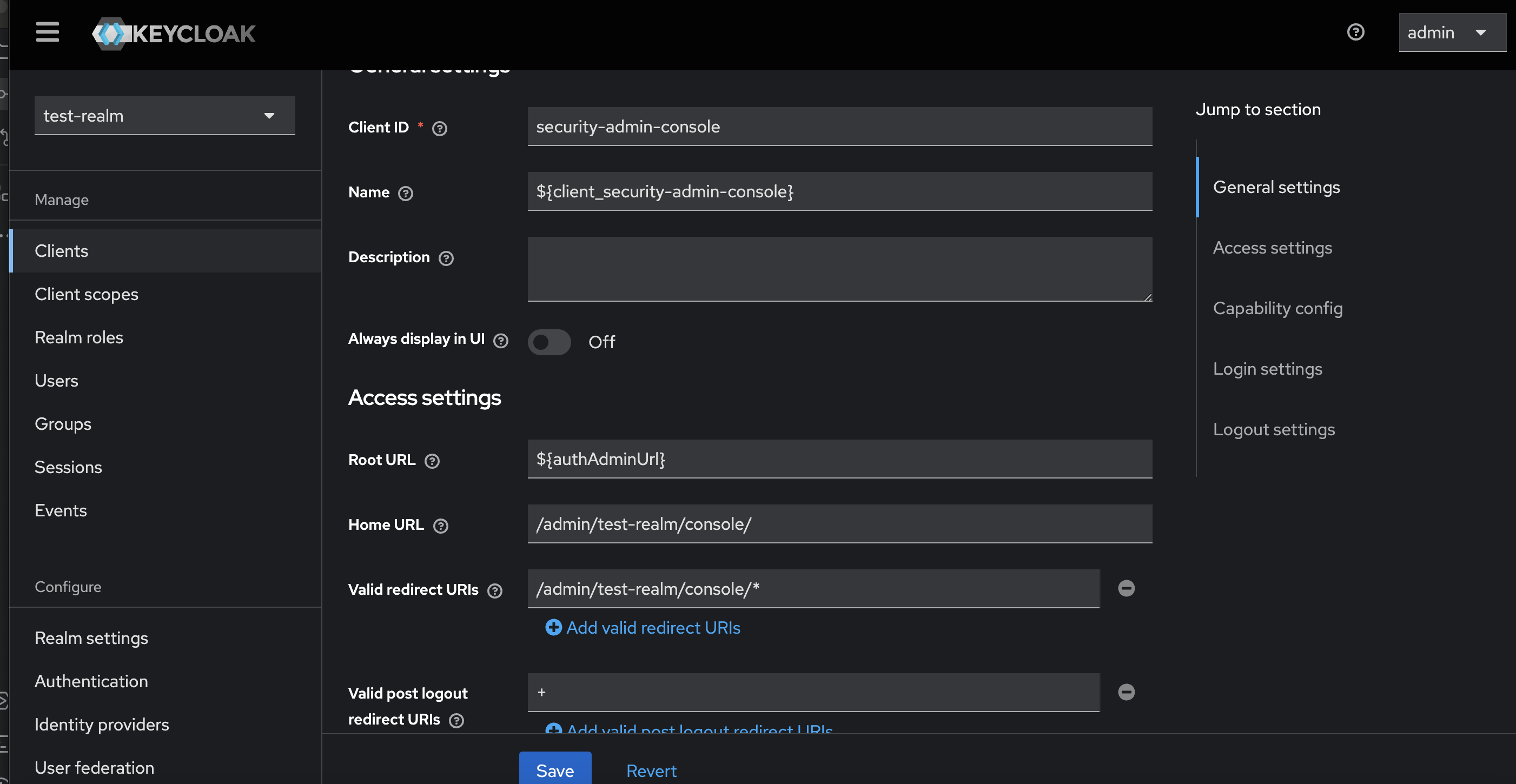 Security-admin-console-client